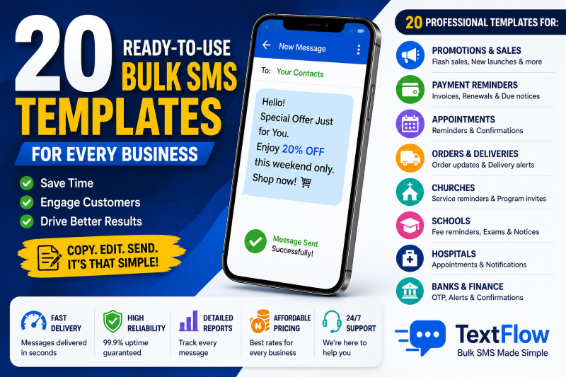 20 Ready-to-Use Bulk SMS Templates for Every Business in Nigeria